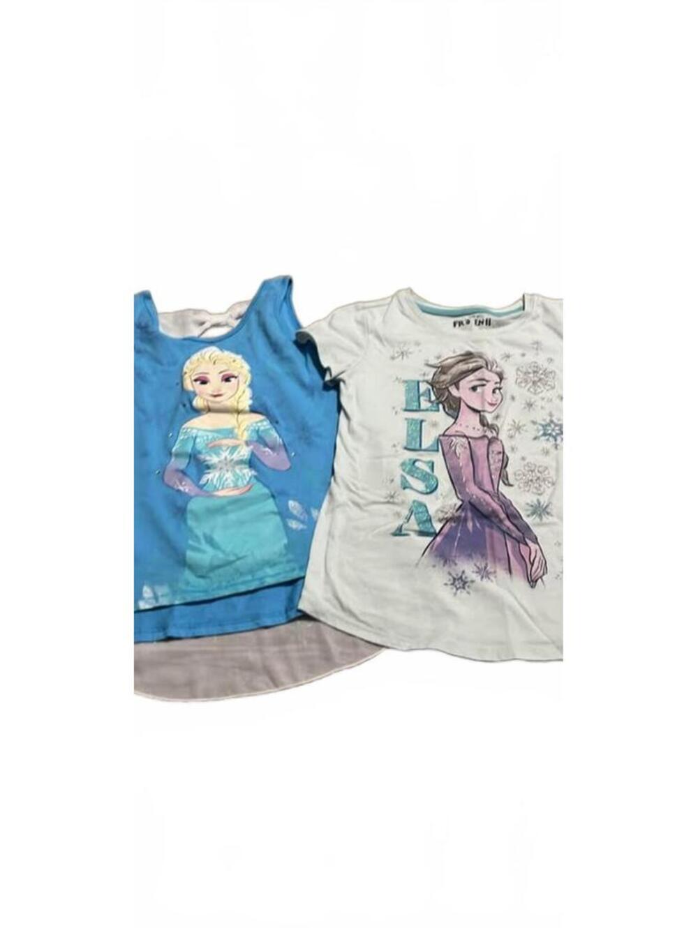 Disney Parks Frozen Elsa Top Bundle Sleeveless & Short Sleeve Girls Size 10/12